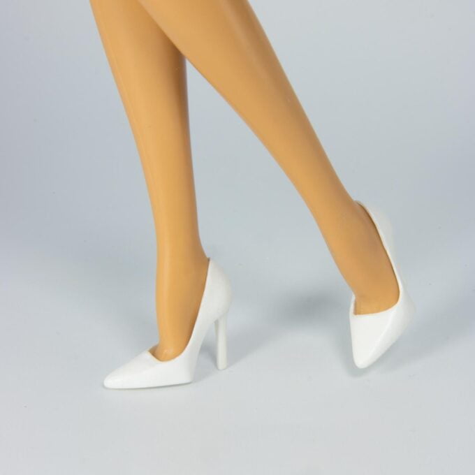 White “Minimalist” Pastel Pumps For Barbie