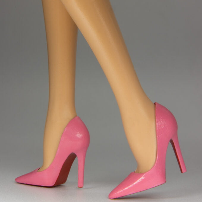 Light Pink Pumps With Red Soles For Barbie