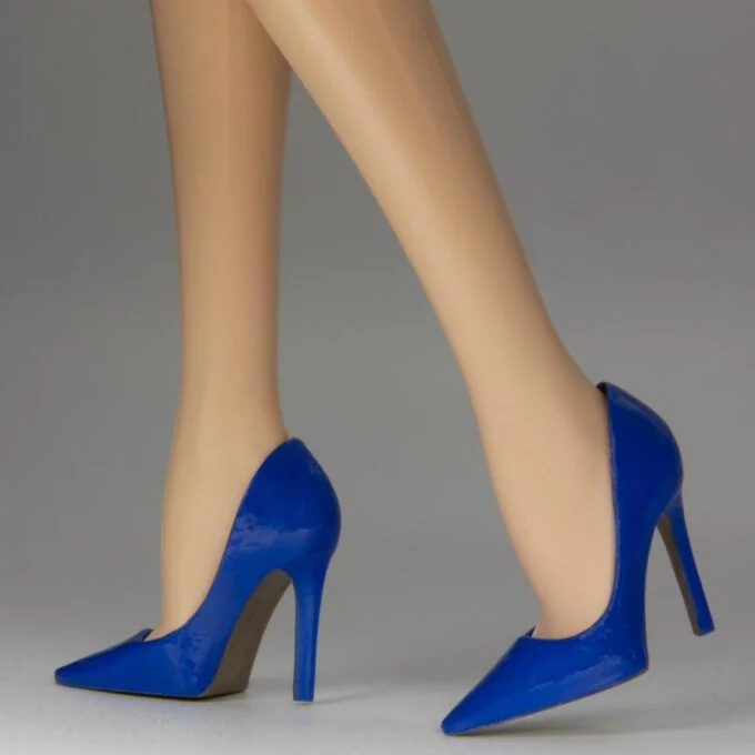 Lapis Lazuli Blue pumps with Bronze Soles and Insoles for Barbie