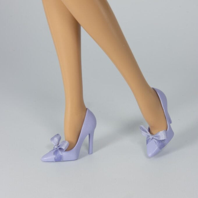 Lilac Silk Bow Pastel Pumps For Barbie