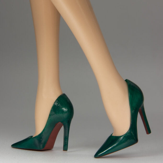 Emerald Green Pumps With Red Soles For Barbie