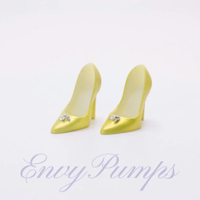 Chartreuse Classic Pumps with Rhinestones