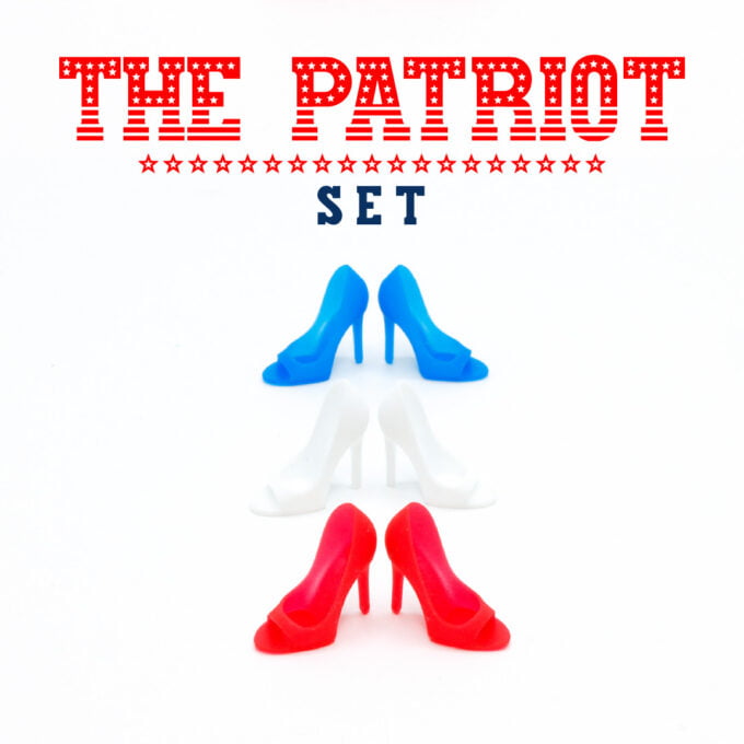 “The Patriot” Set Of Classic Open Toe Pumps