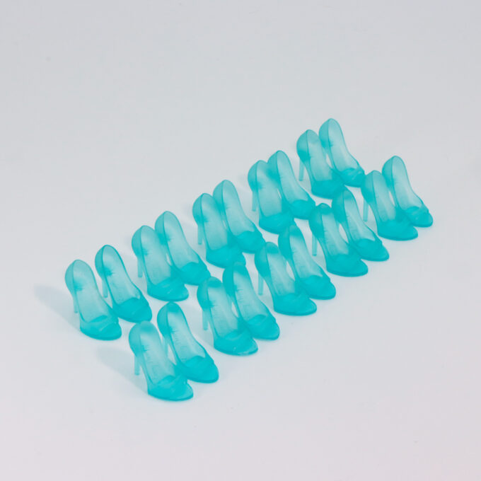 BUNDLE #24 – 10 Caribbean Blue Seaglass Open Toe Pumps
